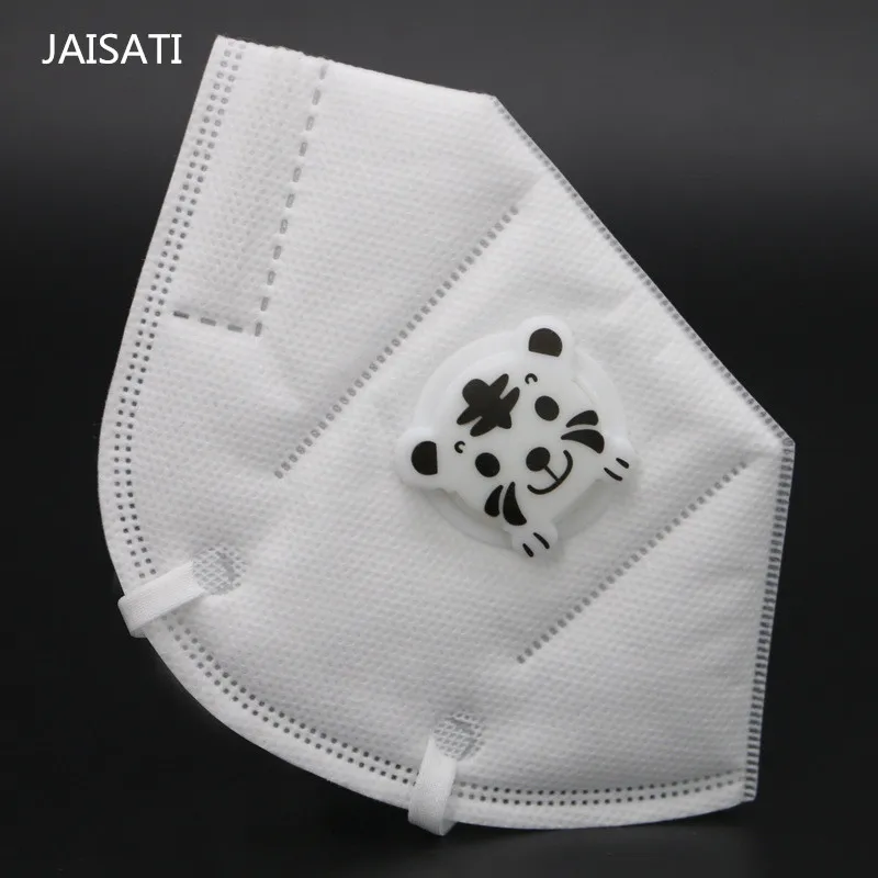 JAISATI 4-8 лет, детская маска с мультяшной пылью, против гриппа, туман, дымка pm2.5, трехмерная дыхательная клапан, одноразовая маска