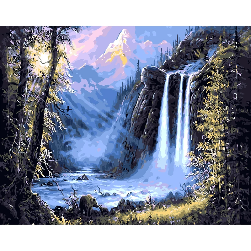 

Waterfall at Dawn.40x50cm,Painting By Numbers,DIY,wall Art,Living Room Decoration,Scenery,Figure,Animal,Flower,Cartoon