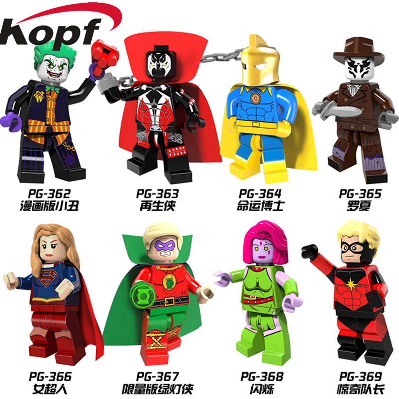

PG8085 Super Heroes Blink Mar-Vell Comic Spawn Joker Rorschach Green Lantern Building Blocks Collection Model Children Gift Toys