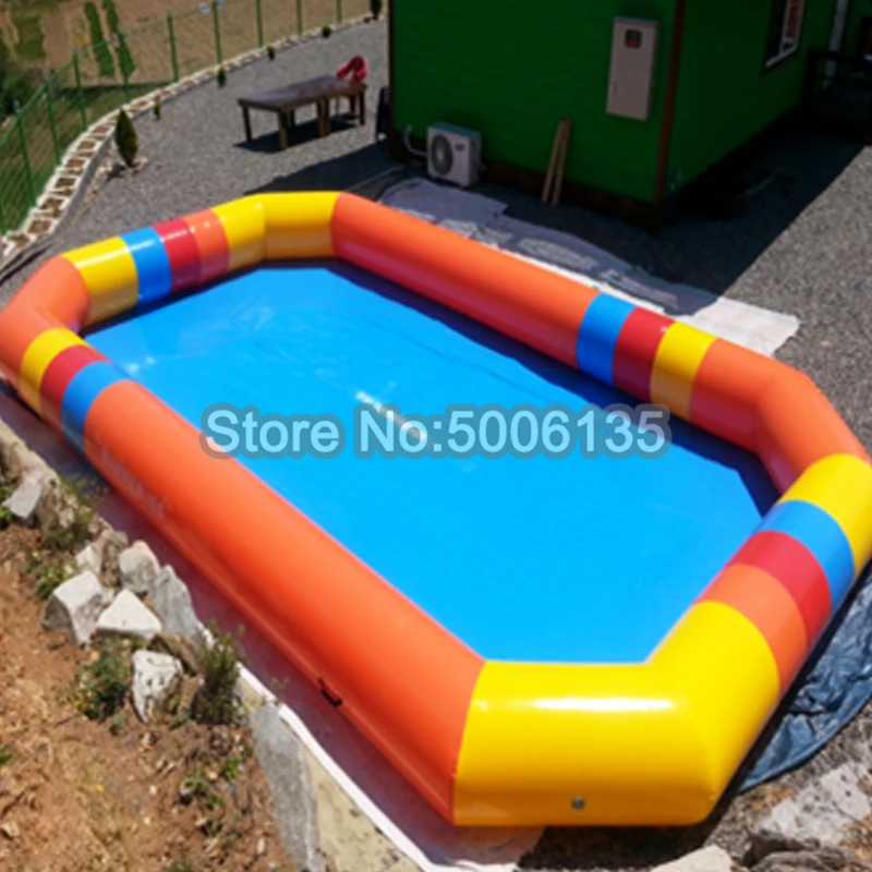 

6*6m 0.9mm pvc tarpaulin outdoor rubber family adult plastic inflatable swimming pool,folding above ground swimming pool