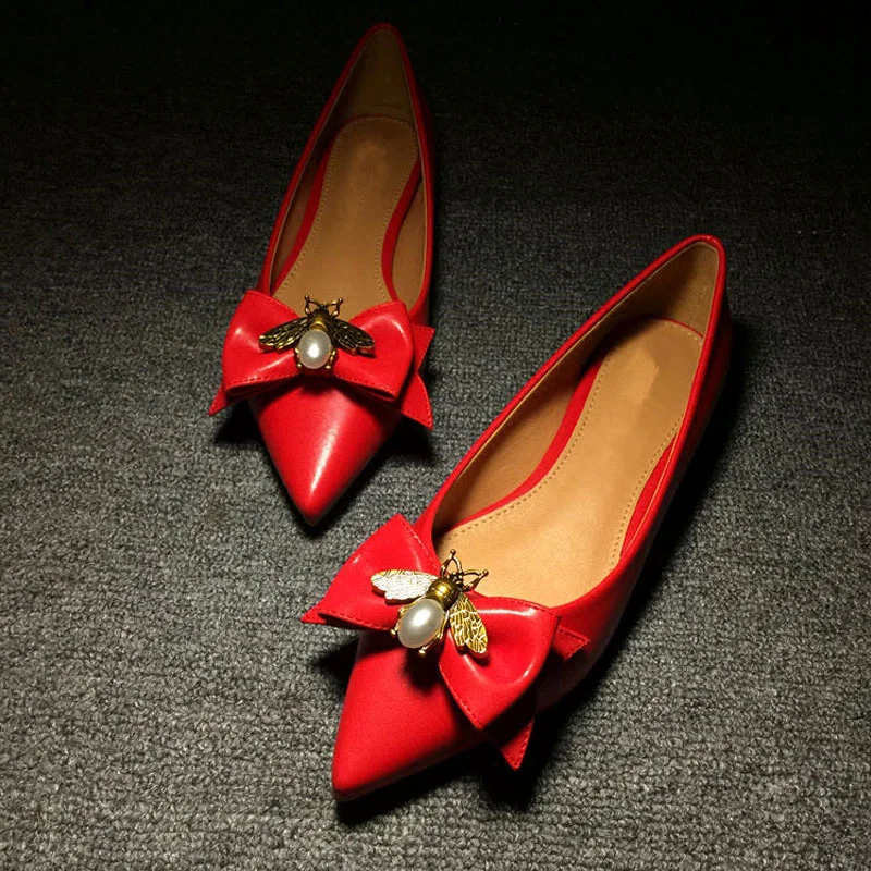 Noeud Papillon Fête Augmentant Mariage Pic En Hauteur As Femme Métal Animal Slip Sur Motif Bout as Pic Pointu Appartements Chaussures Décor edCBoQxWEr