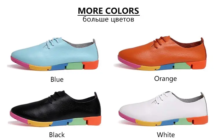 Flats shoes women loafers fashion lace-up sneakers women shoes genuine leather casual shoes woman lace-up women sneakers