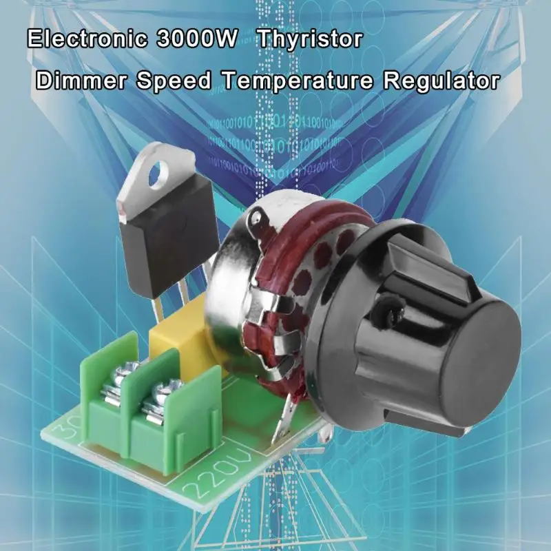 3000 Вт AC 220 В Электронный тиристорный диммер, регулирующий термостат, контроль скорости, кремниевый светодиодный выпрямитель