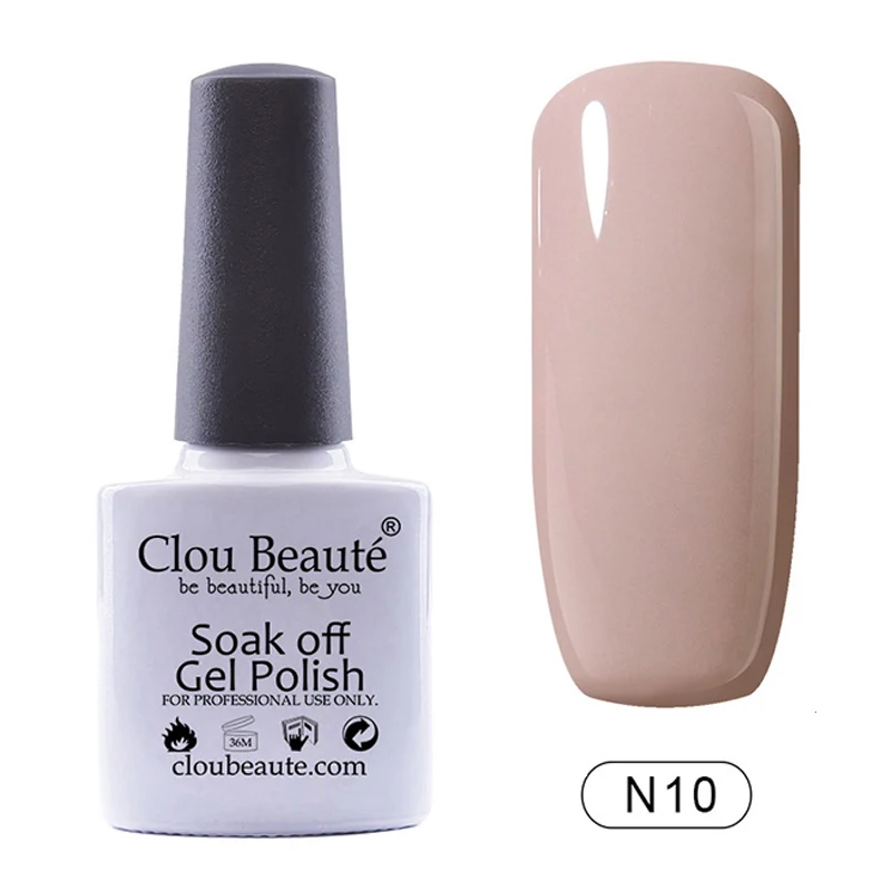 Clou Beaute УФ гель лак для ногтей 10 мл телесный серии цвета замочить от Гель-лак бежевый Гель-лак для нейл-арта Vernis Полупостоянный N04 - Цвет: N10