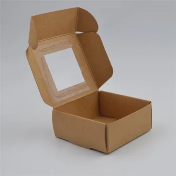 

50pcs Vintage White/black/Kraft Paper Box, DIY Wedding Favor jewelry Gift Box, Small handmade soap Packaging Box With pvc window