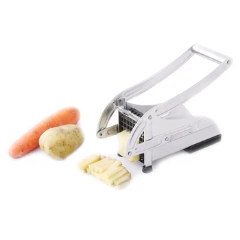 

2 Blades Stainless Steel Home French Fries Potato Chips Strip Slicer Cutter Chopper Chips Machine Making Tool Potato Cut Fries