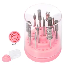 48 отверстий Держатель алмаз керамика электрическая машинка для маникюра Контейнер Кисть для полировки ногтей маникюр сверла Инструмент для ногтей коробка только