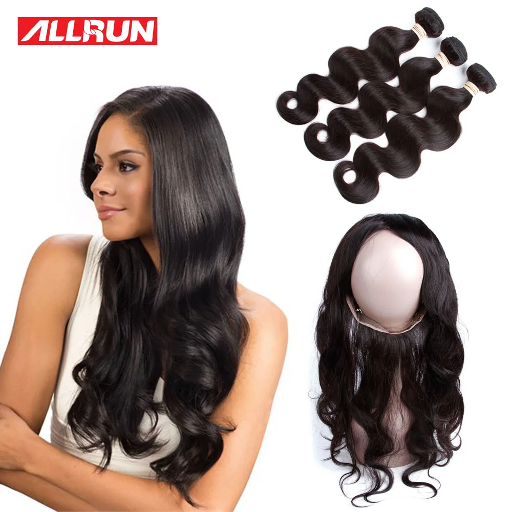 

8A Peruvian Virgin Hair Body Wave with Closure 360 Lace Frontal Peruvian Hair Bundles with 22*4*2 360 Lace Frontal Closure