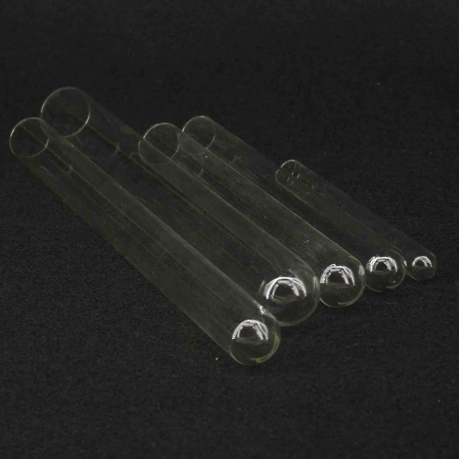 Glass clear test tube Plain end round bottom 10x75 10x100 12x100 13x100 15x100 15x150 18x180 20x150 20x200 25x250mm (5)