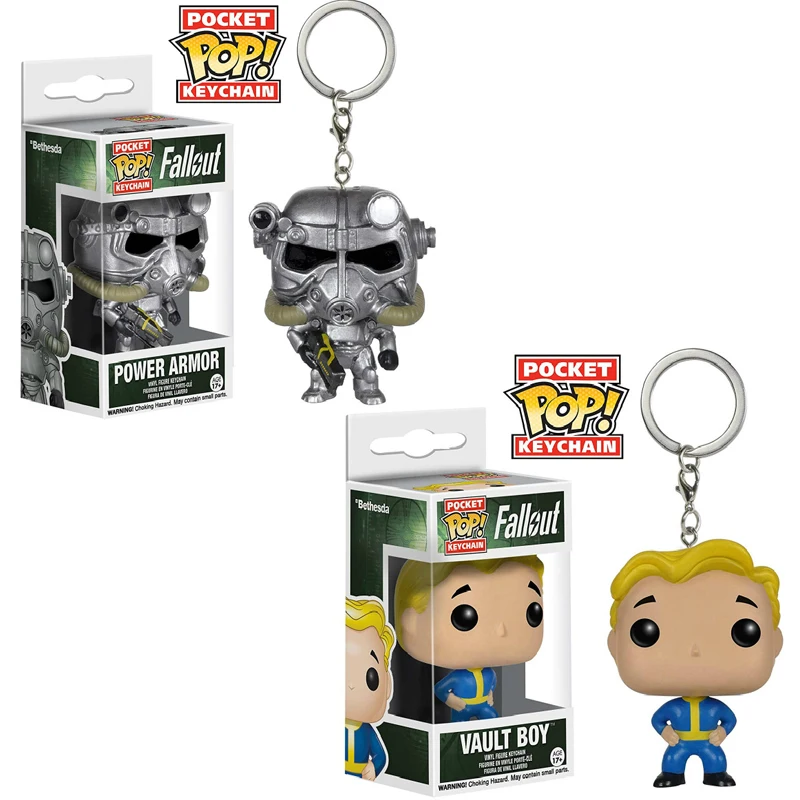 FUNKO POP Fallout Vault Boy & Power Armor Карманный Брелок из винила коллекционные модели игрушек
