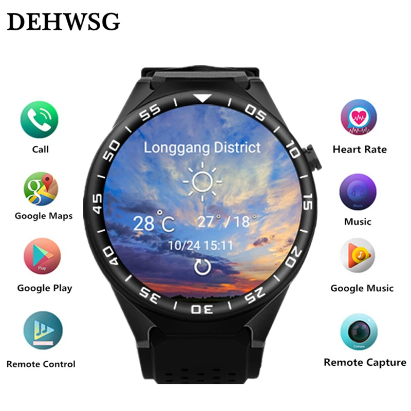 

DEHWSG Bluetooth Smart Watch D09 with 2MP Camera 2GB RAM 16GB ROM Support SIM Card 3G+WIFI+GPS Smartwatch for Android IOS Phone