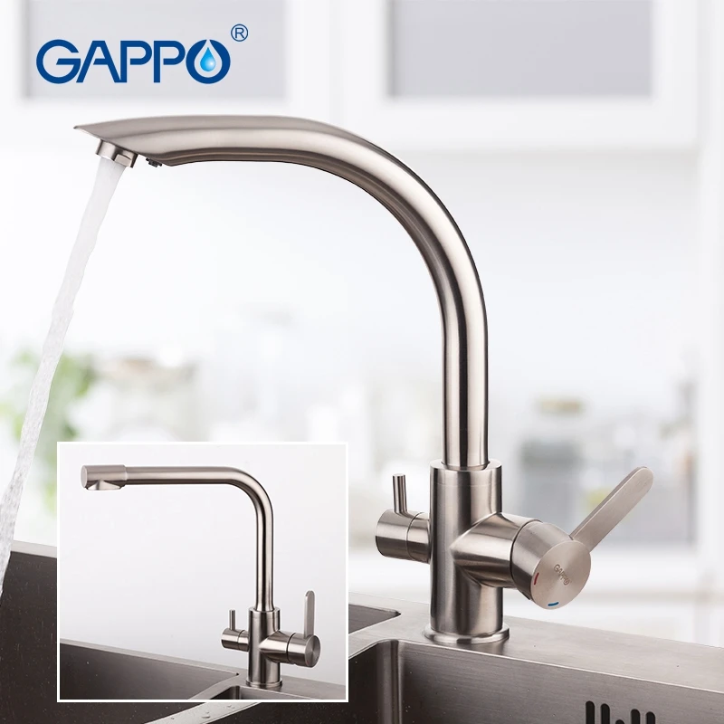  GAPPO 1set Top Quality stainless steel Kitchen mixer Faucet Cold Hot Water filter dual handle kitch - 32818927034