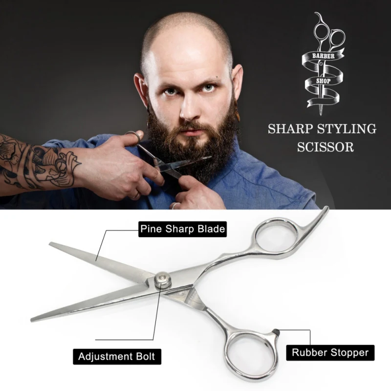 Billig 2019 männer Bart Pflege Kits Bart Wachs Öl Kamm Pinsel Scissor Bart Styling Werkzeuge 6 teile satz