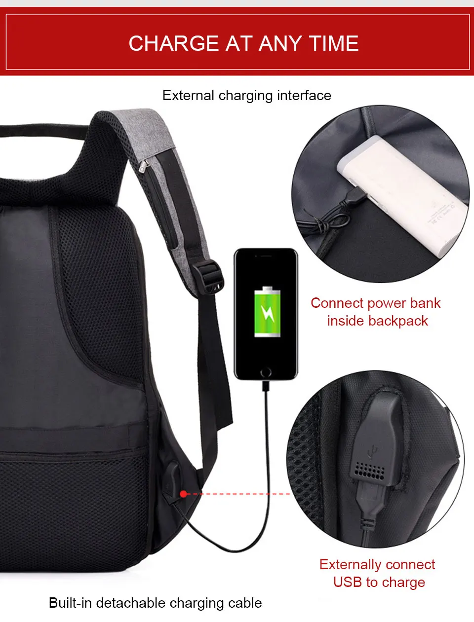 Anti Theft Backpack Men Laptop 17 Inch 15.6 Backpacks Male Waterproof Back Pack USB Charging Notebook Backpacking Travel Bagpack (4)