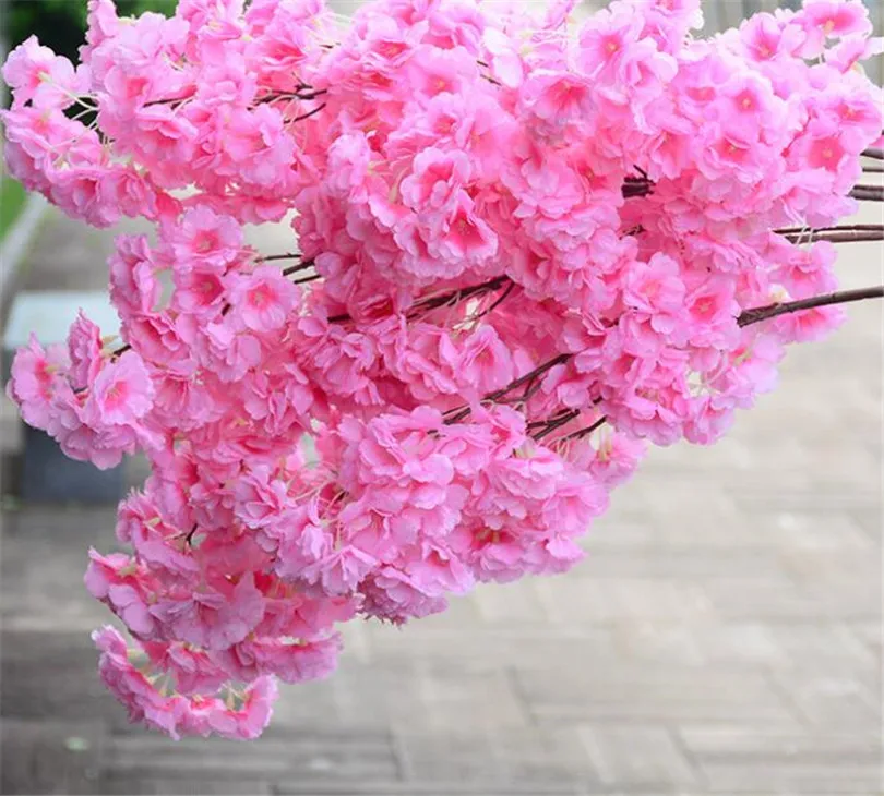18 шт., искусственные ветки цветущей вишни, искусственные стволы сакуры, больше головок для цветов, 12 цветов для украшения свадебного дерева сакуры