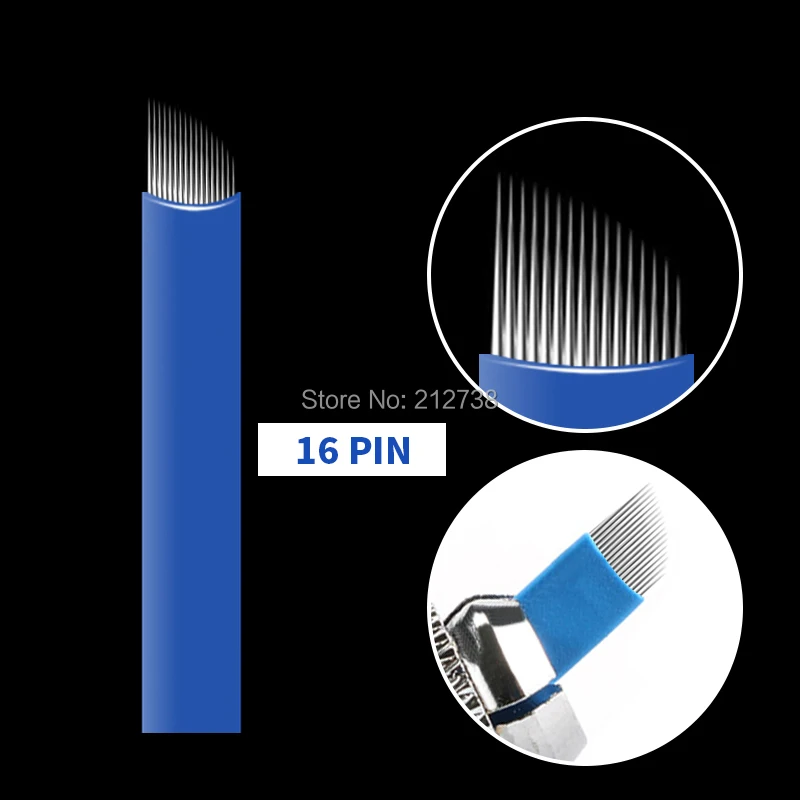 50 шт. 12 14 16 18 21Pin u-образный Перманентный макияж бровей Тату иглы Лезвия для 3D вышивки микроблейдинг Татуировки Ручка аксессуар