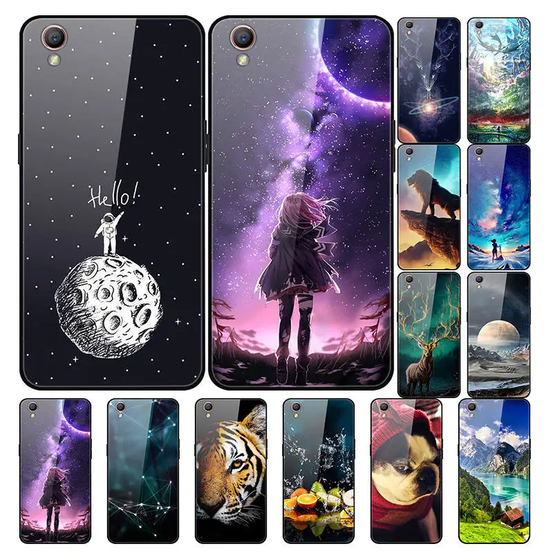 

Back Cover For OPPO A37 Tempered Glass Case For Oppo A37 A 37 A37M A37F Phone Cases Clear TPU Bumper Cool Colorful Painted Skin