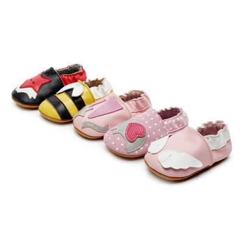

Fashional PU Cartoon Baby Patchwork Anti-Slip First Walkers Soft Sole Leather Baby Infant Shoes