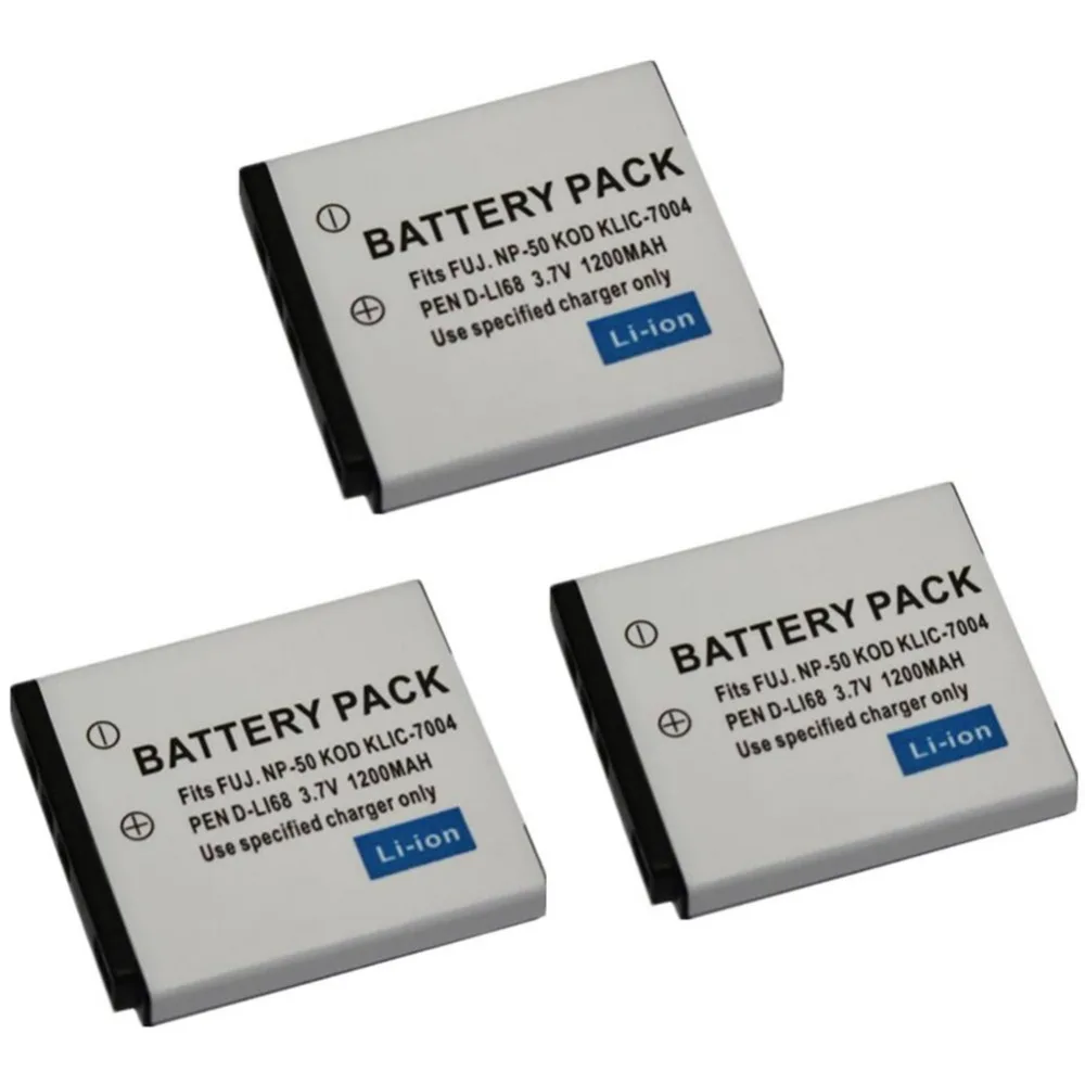 3 pcs 1200 mAh NP-50 NP50 Battery for Fuji FinePix F50FD F60FD F70EXR F75EXR F80EXR | Электроника