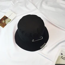 BISI GORO,, весна-лето, модные шапки-ведерки, одноцветные, корейский стиль, железное кольцо, пляжная шляпа от солнца, милая, розовая, хлопковая, пара, плоская кепка