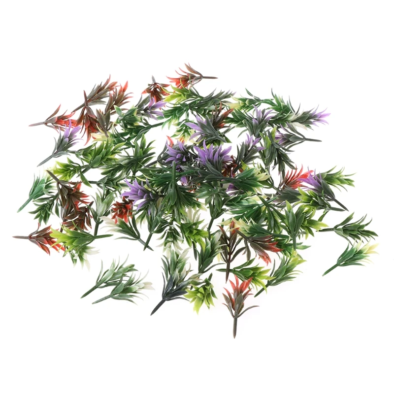 

100pcs 1:100 HO Scale Flower Grass Mix Colors Model Trains Layout Railway