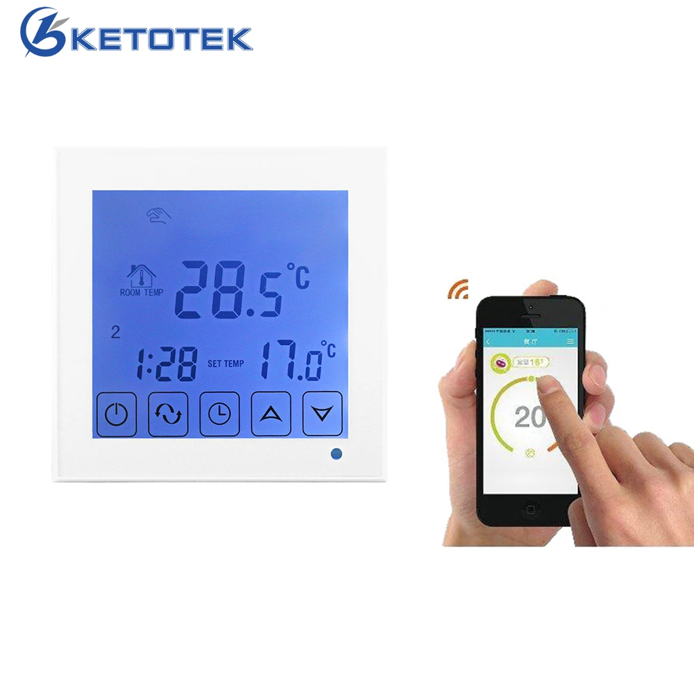

16A/3A Electric Wifi Floor Heating Room Touch Screen Water Heating System Temperature Controller Regulator