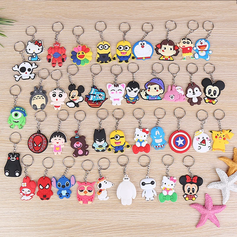 

Cute Cartoon Keychain Key Ring Gift For Women Girls Bag Pendant PVC Figure Charms Key Chains Jewelry porte clef
