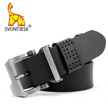 SVONTIESK SF003 NEW Cowhide Genuine Leather Belts for Men Brand Strap Male Pin Buckle Fancy Vintage