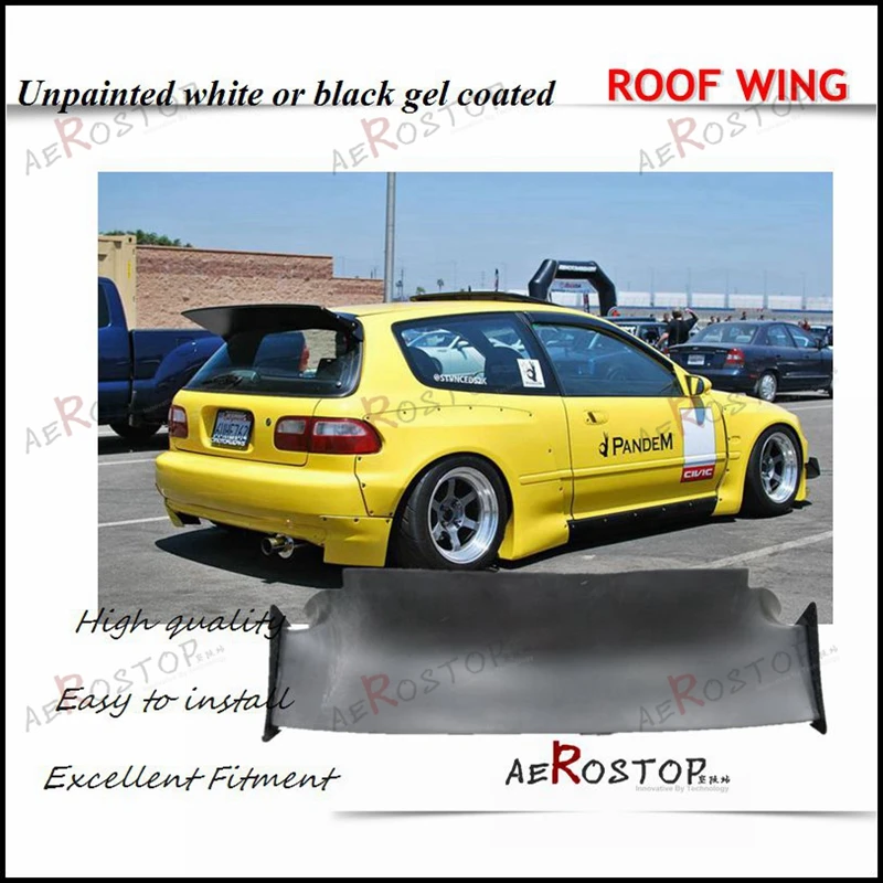 

AEROSTOP UNPAINTED ROCKET RB BUNNY PANDEM STYLE ROOF WING SPOILER REAR FOR 92-95 CIVIC EG (HATCHBACK)