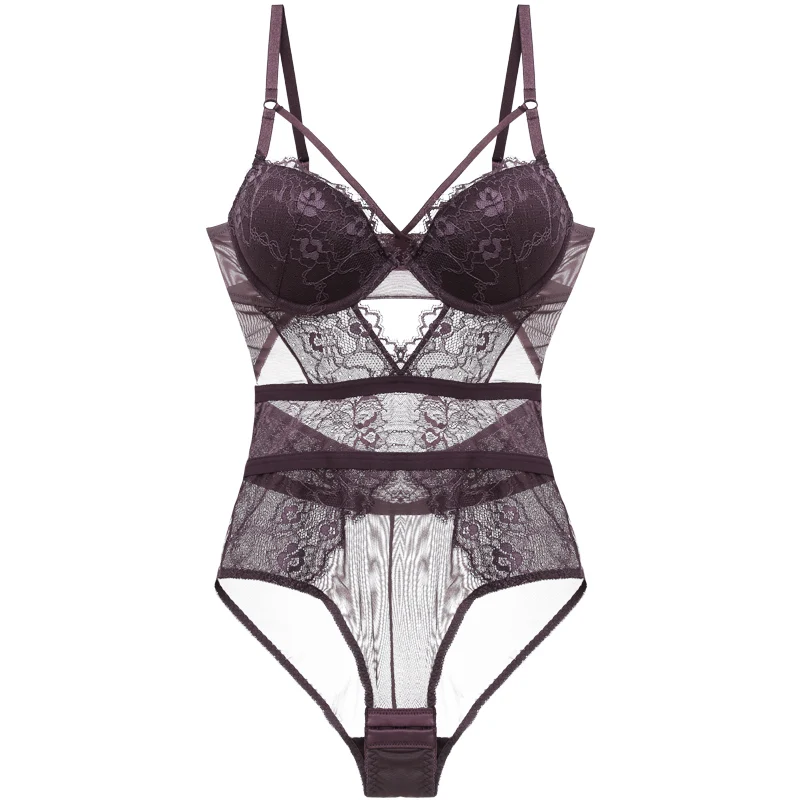 Shapewear Bodysuit Sexy Women Lingerie Strappy Cup Hollow Out Back Push