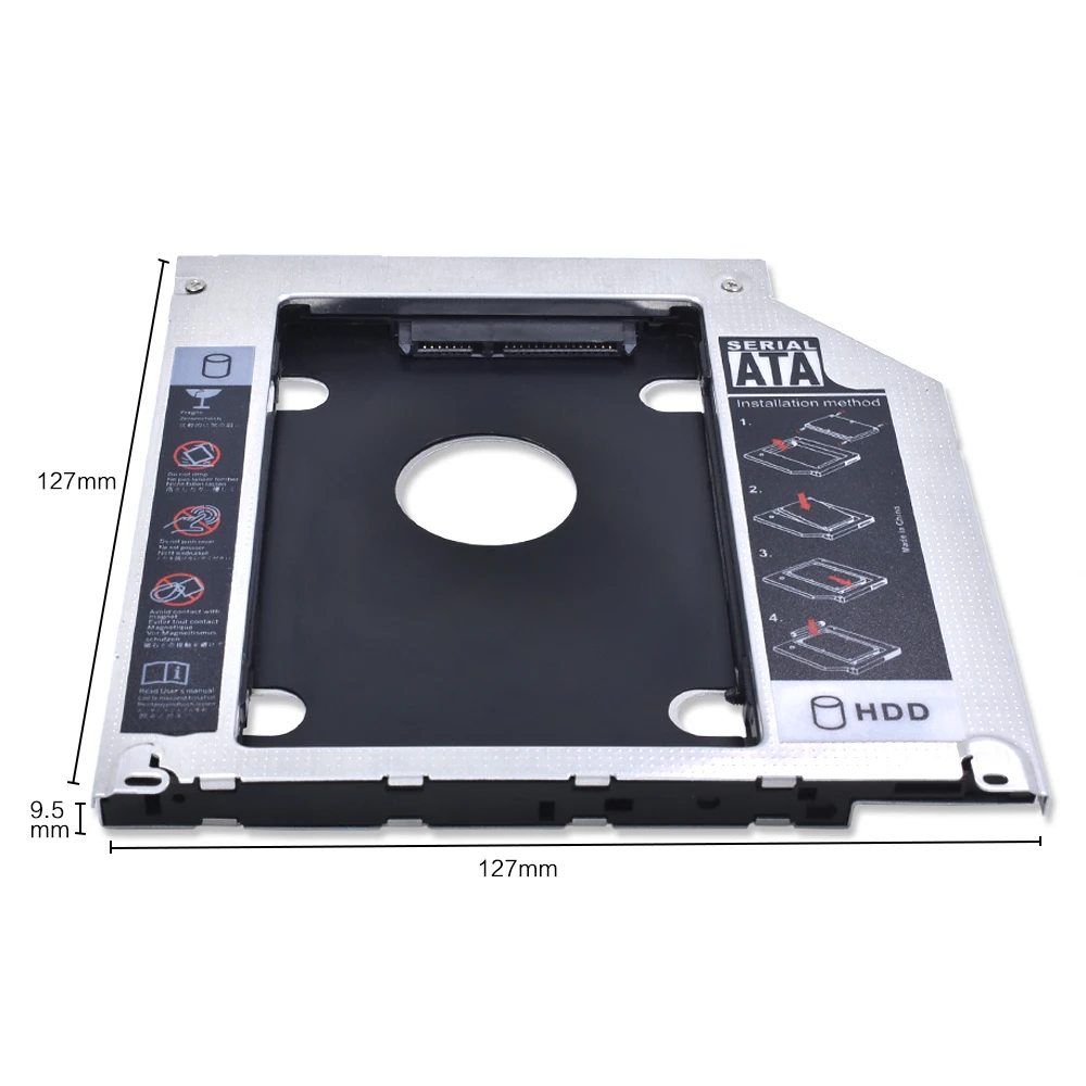 TISHRIC алюминий 2nd HDD Caddy 9 5 мм SATA 3 0 Optibay корпус SSD для Apple Macbook Pro Air 13 &quot15&quot 17