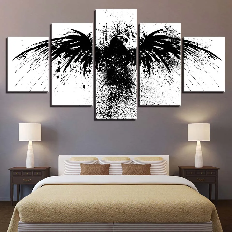 

Painting Canvas Pictures Wall Art Home Decoration Modular 5 Panel Eagle For Living Room Modern HD Print Cuadros Poster Frame