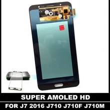 Протестированный AMOLED lcd s для Samsung Galaxy J7 j710 J710FN J710F J710M J710Y J710G ЖК-дисплей с сенсорным цифровым преобразователем
