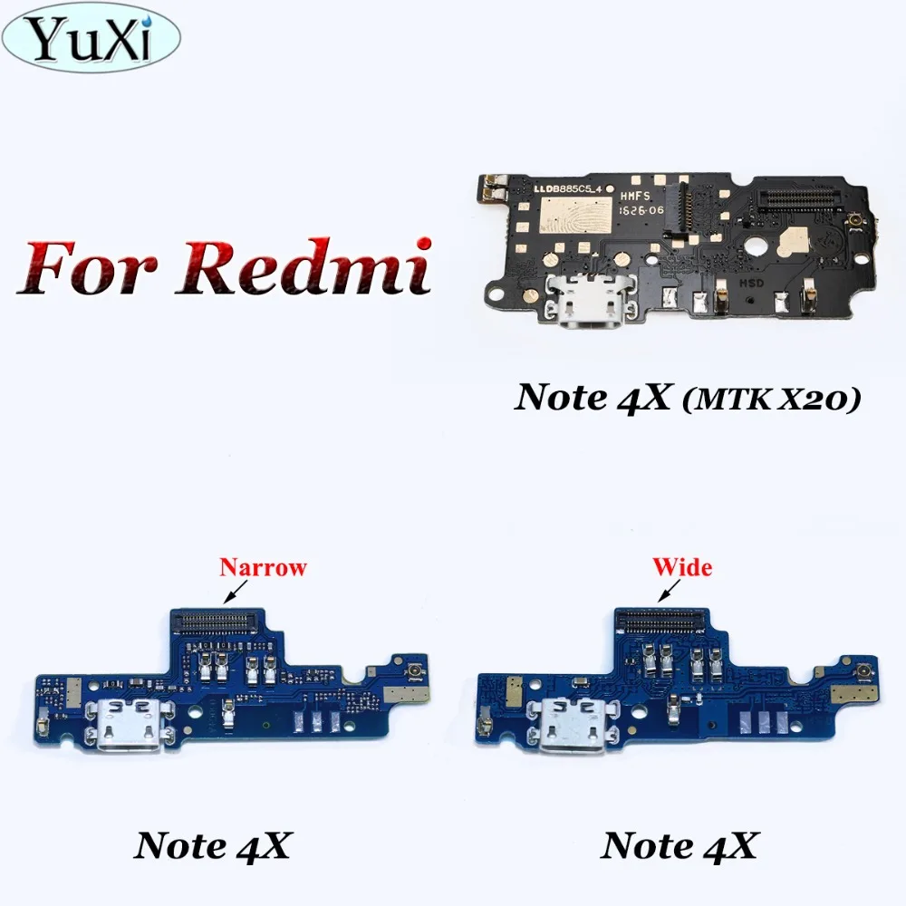 

YuXi 20pcs For Xiaomi Redmi note 4X USB Charging Port Dock Plug Jack Connector Charge Board Flex Cable With Microphone note4X