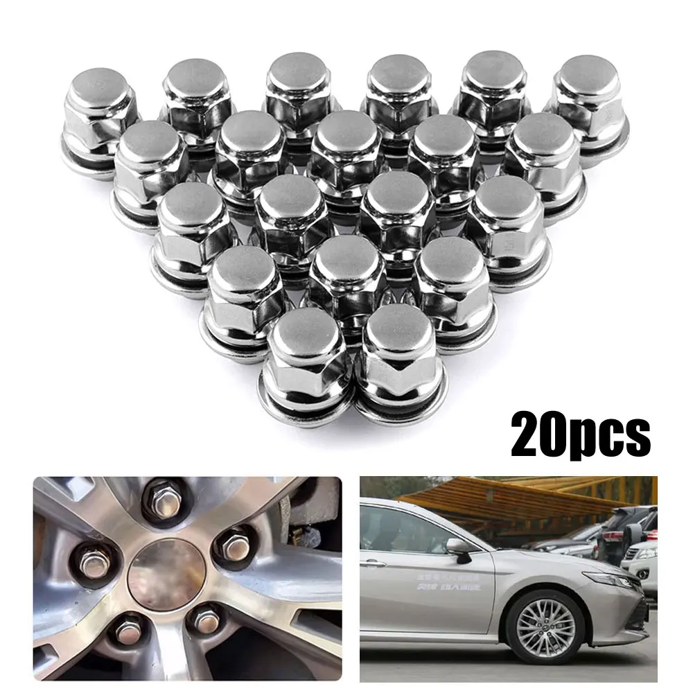 

20pcs/Set Auto Wheel Hub Screw Cap Metal Steel Fastener Clips Car Nuts Car Wheel Nut Hub Car-styling Caps for Toyota for Camry