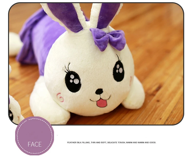 Dorimytrader Kawaii Rabbit Pillow Plush Toys Doll Giant Stuffed Bunny Sleeping Pillow for Girl Gift Wedding Decoration 43inch 110cm DY50509  (3)