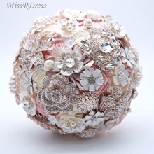 MissRDress античное розовое свадебное Ювелирное Украшение с букетом шелковые свадебные букеты Искусственные розы цветы для свадебных аксессуаров JK318