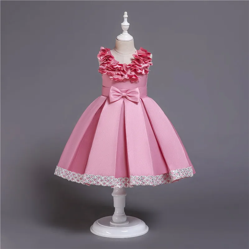 

Baby Girl Dress Lace Petal Party Dresses for Girls 2 4 6 8 10 Year Formal Sleeveless Flower Tutu Birthday Party Princess Dress