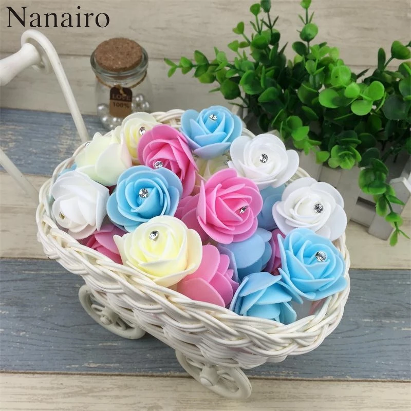 

20pcs/lot 4cm Mini PE Foam Rose Flower Head Artificial Flowers Handmade DIY Wedding Home Decoration Festive & Party Supplies