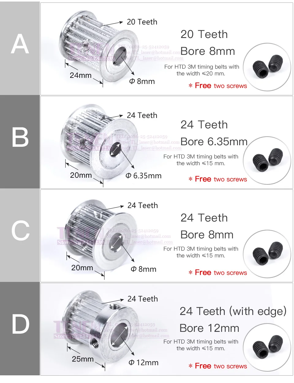 Зубчатый Шкив HTD 3 м 20/24 ширина зубьев 15 мм диаметр 8/12 синхронный зубчатый шкив с винтовым Алюминиевым для деталей 3d принтера