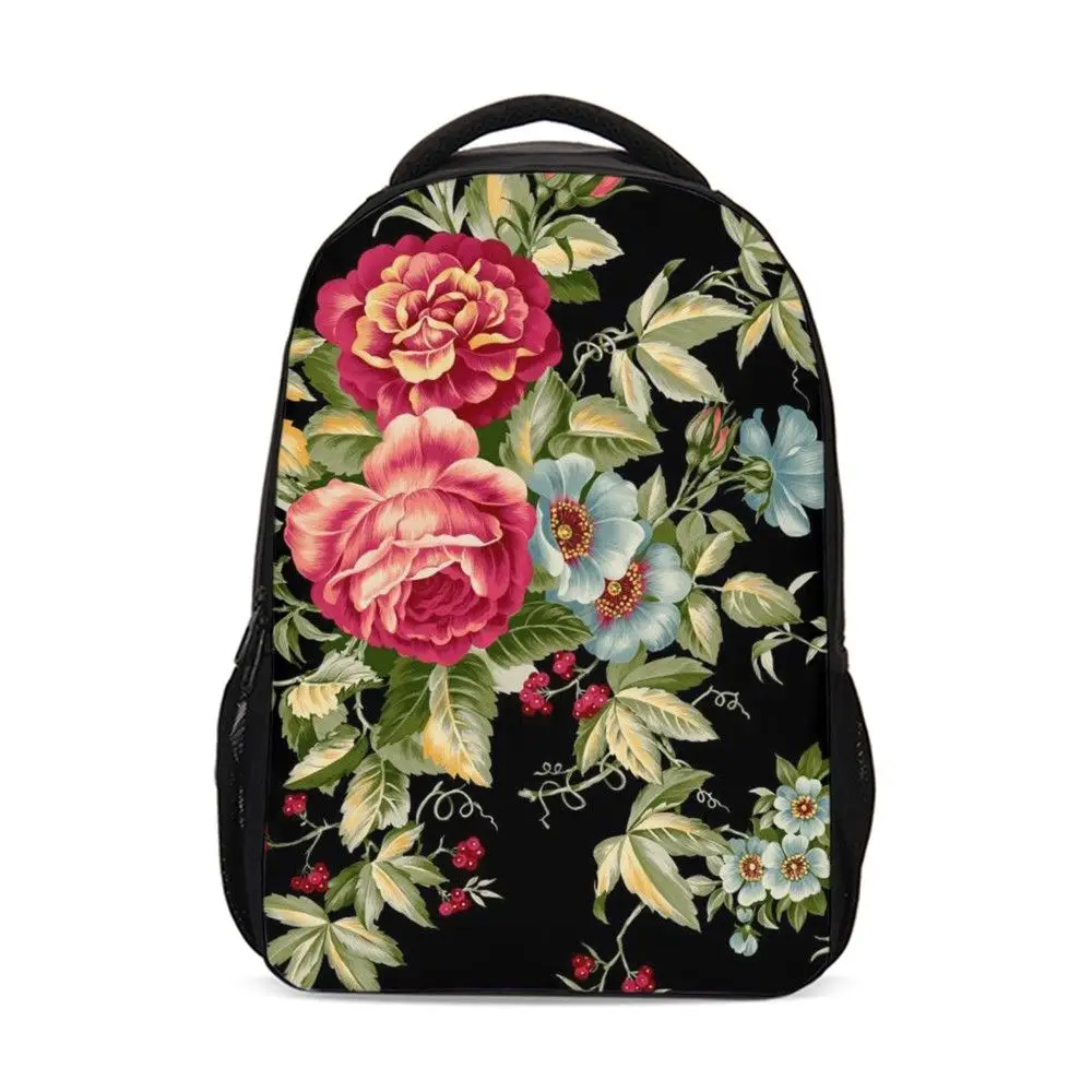 

Retro Red Rose Flower Students Backpack Children School Bags For Teenager Girls Book Bag Women's Canvas Laptop Bagpack Mochila