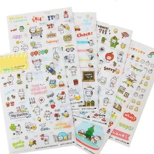 

6 sheets/pack cute animal pig cartoon Kawaii Diary Stickers Decoration Transparent Stationery korean memo pad Stickers