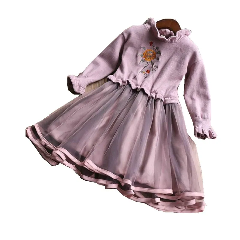 

YP31941682 2018 Fashion Winter Dress For Girls Dress Sweater Toddler Full Sleeve Baby Dress Girls Clothes Party Girl Turtleneck