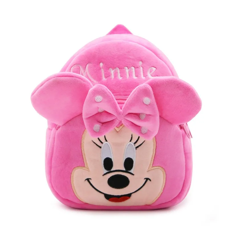 Красный плюшевый рюкзак с Микки Маусом, мягкие плюшевые игрушки, школьный рюкзак, розовый плюшевый рюкзак с Минни Маус, милый мультяшный детский сад, Детская кукла