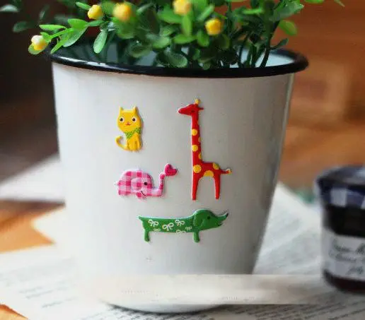Cute Cartoon Animal DIY Decorative Stickers Adhesive Bubble Cotton Gift 100Pcs/lot Wholesale free shipping | Дом и сад