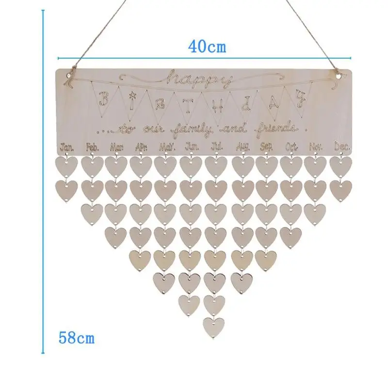 Дома DIY милые деревянные висит календари липа Happy день рождения тема доска знак особенные даты напоминание планировщик дома деко подарок