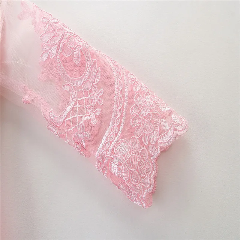 Kids Summer Dress 2019 New Flower Baby Girl Fancy Wedding Dress Lace Half Sleeve Sequins Party Dress Children Costume For 2-7Y
