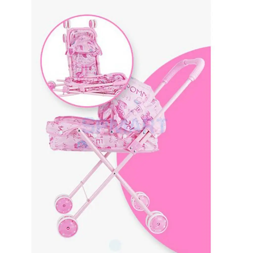 Simulation Baby Toddler Stroller Pushchair ABS Plastic Furniture Toy for 9-12inch Reborn Doll Supplies