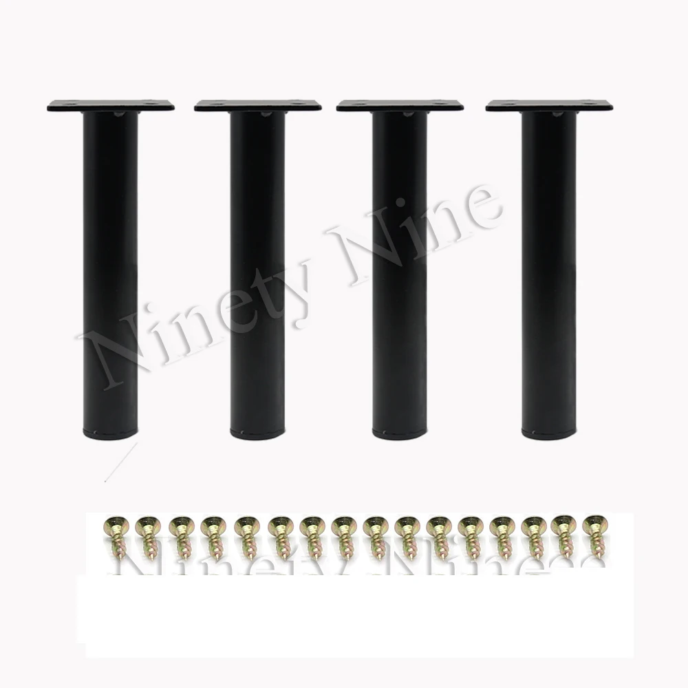 4Pcs-Metal-Adjustable-Round-Cabinet-Sofa-Bed-Furniture-Cabinet-Foot-legs-feet-Support-with-Screws-130MM