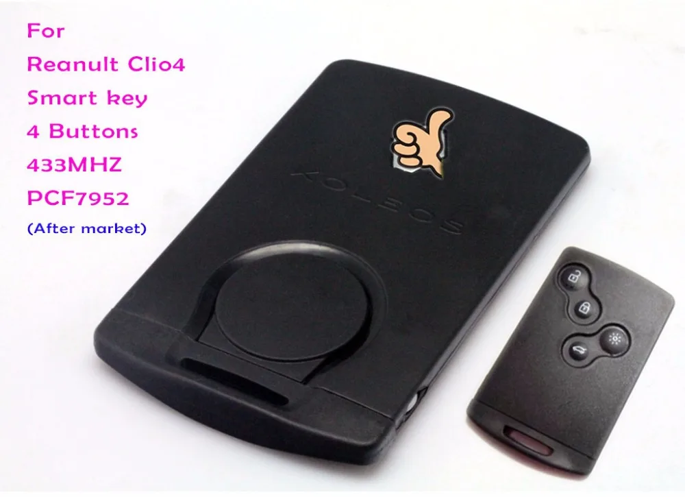 

Wholesale for Renault Koleos smart remote key 433MHZ,After market PCF7952 chip sliver logo with blade,Free Shipping